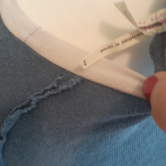 Free People weekend shirt blue sheer medium - Picture 6 of 6